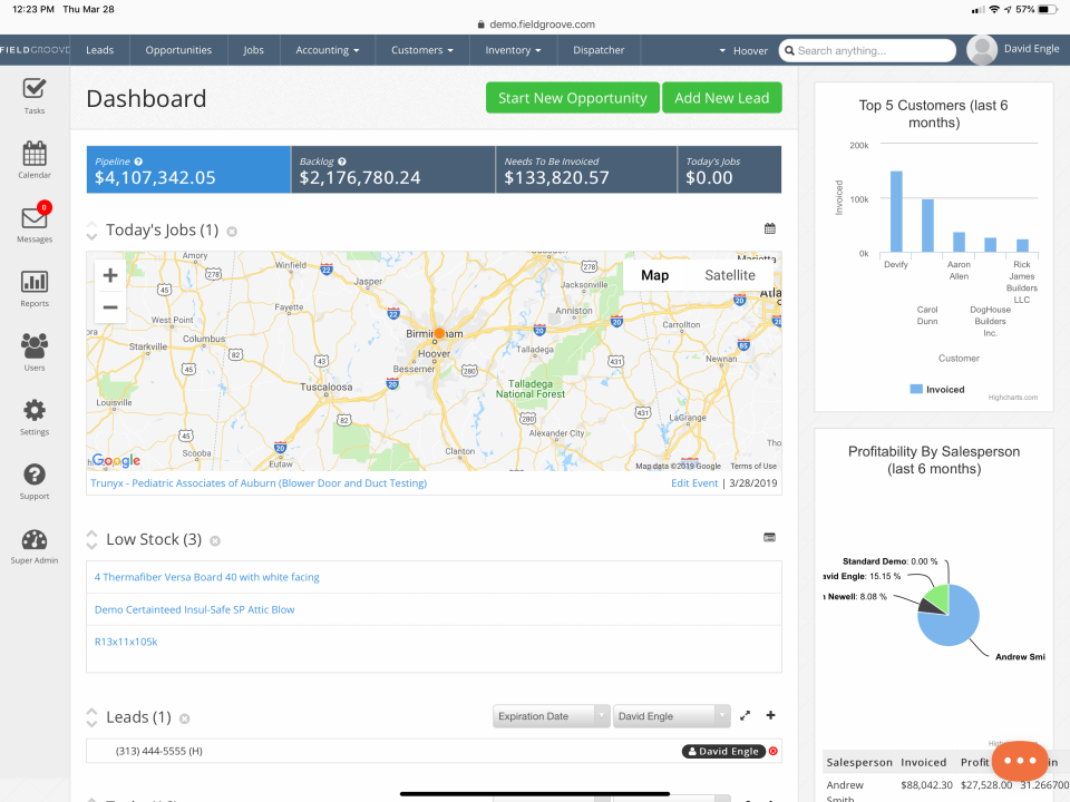 screenshot of FieldGroove