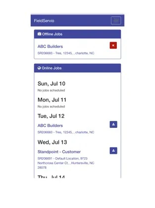 screenshot of FieldServio