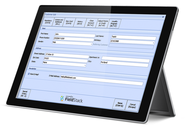 screenshot of FieldStack