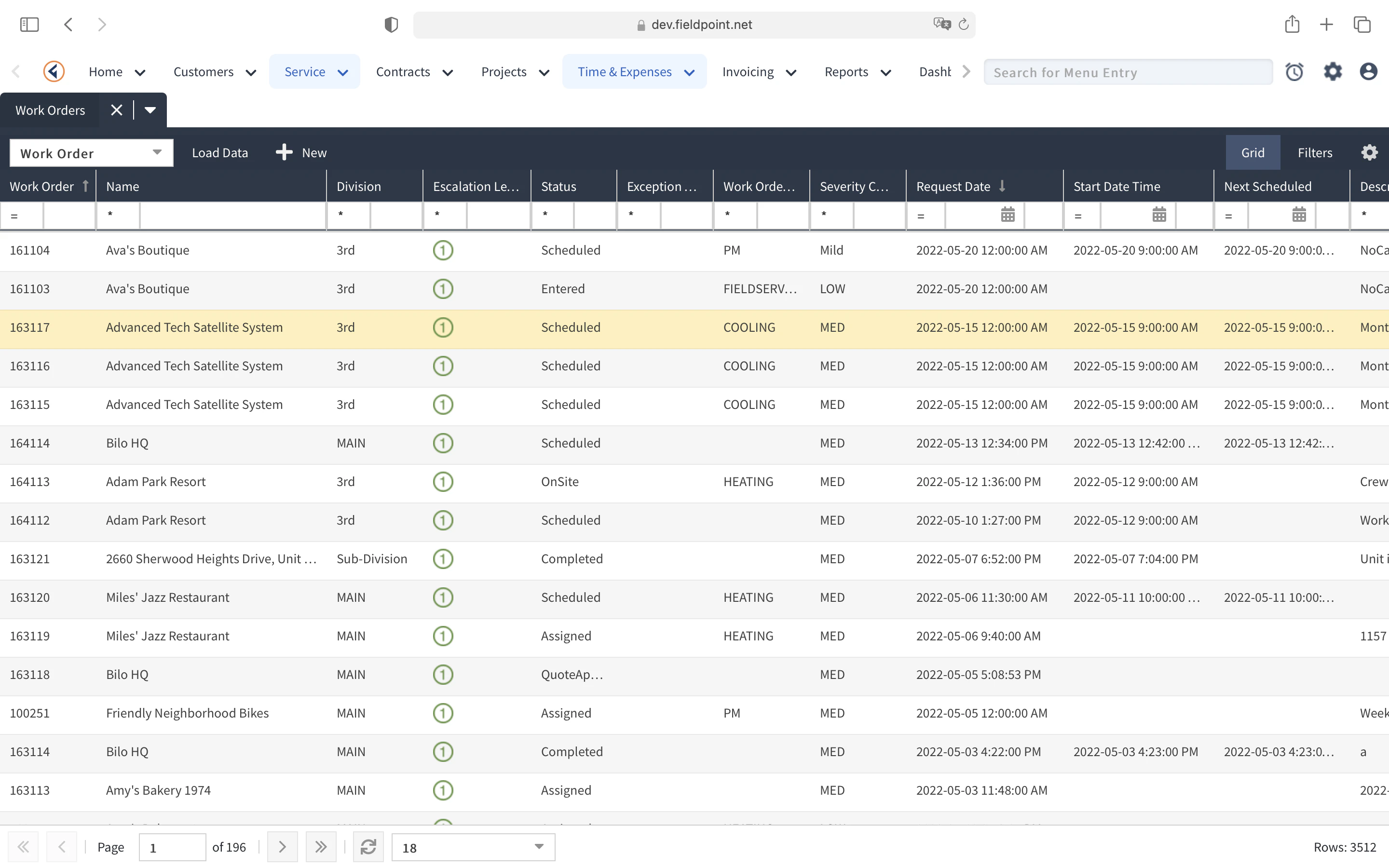 screenshot of Fieldpoint