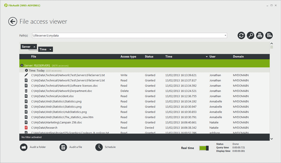 screenshot of FileAudit