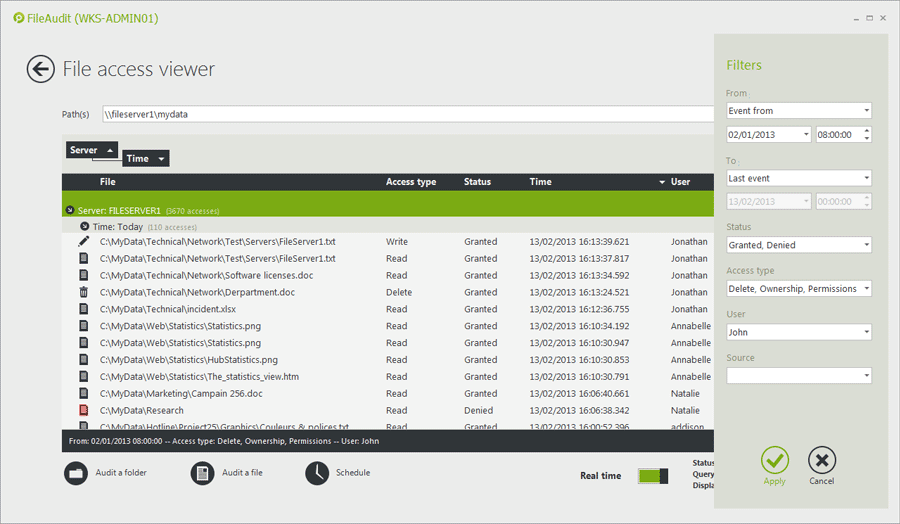 screenshot of FileAudit