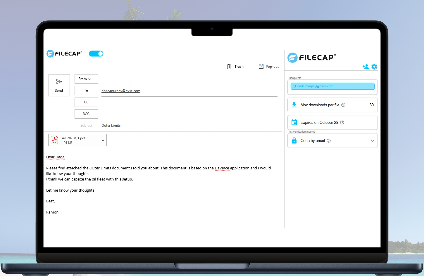 screenshot of FileCap