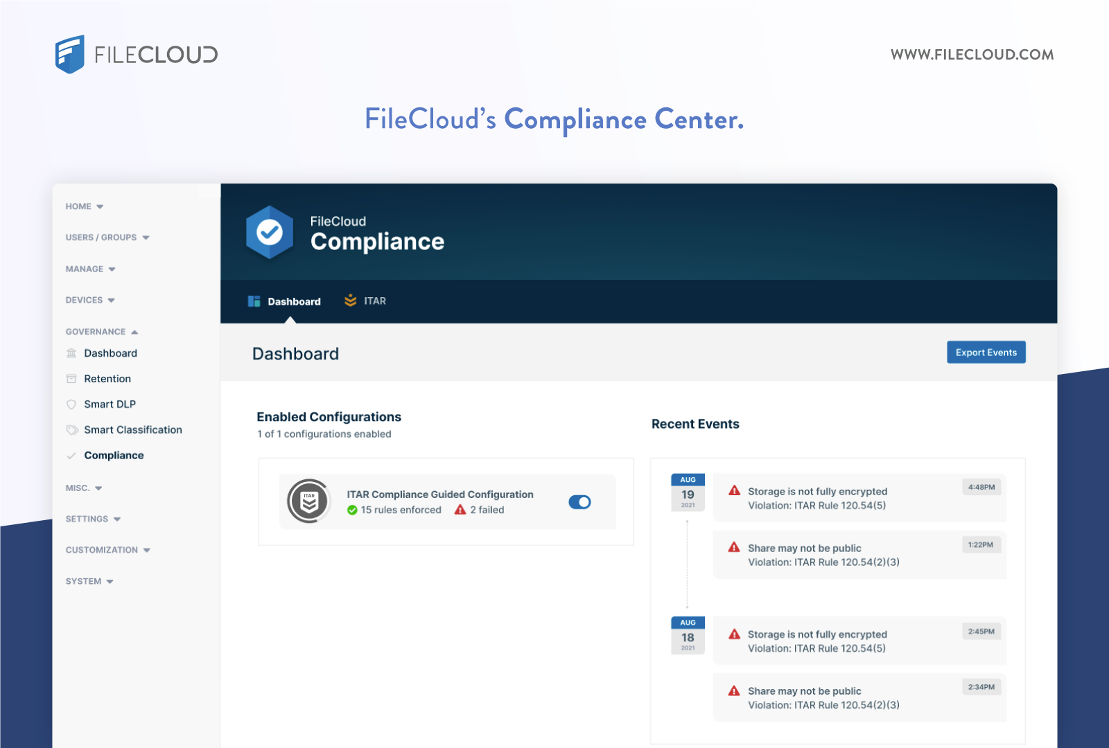 screenshot of FileCloud