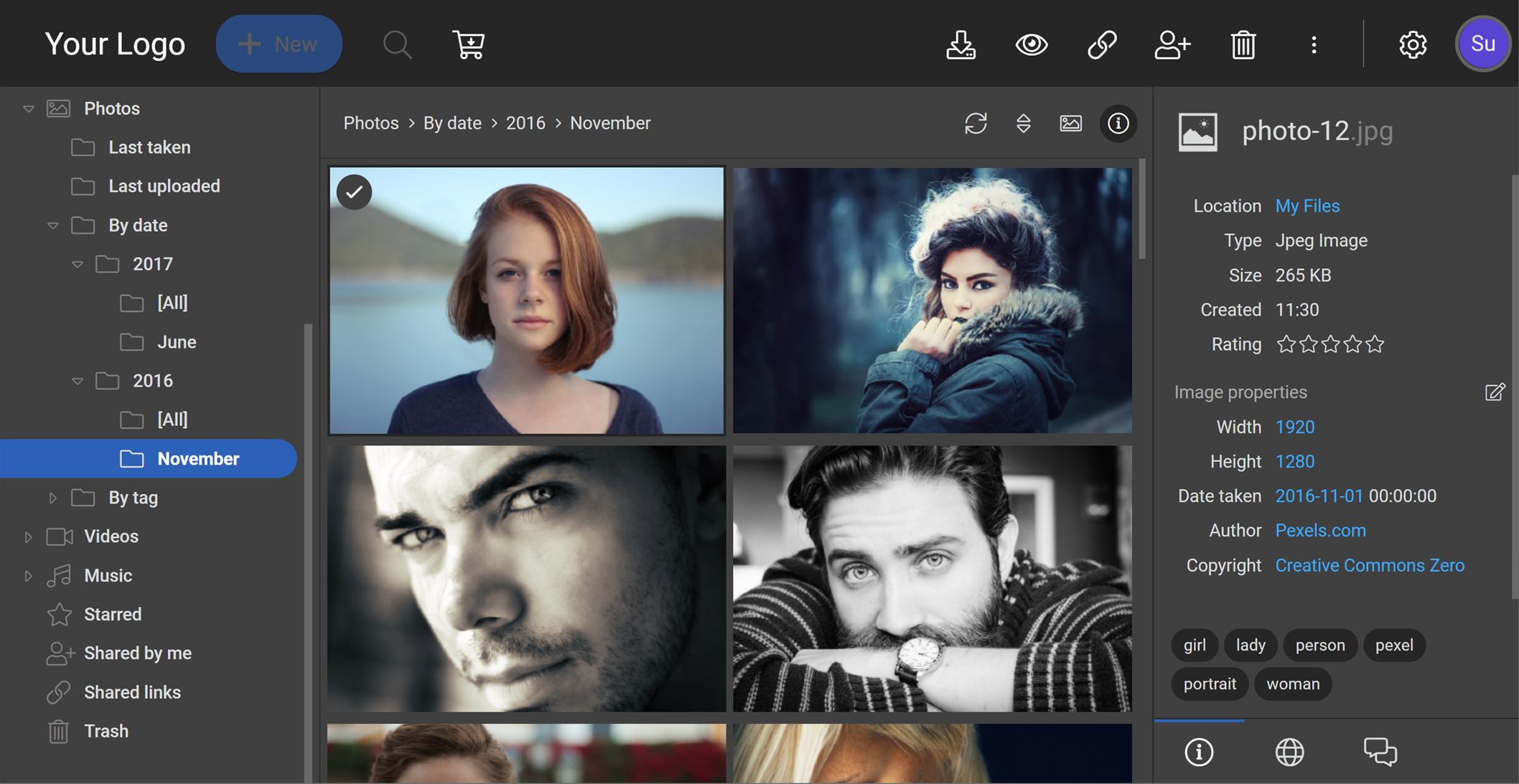 screenshot of FileRun