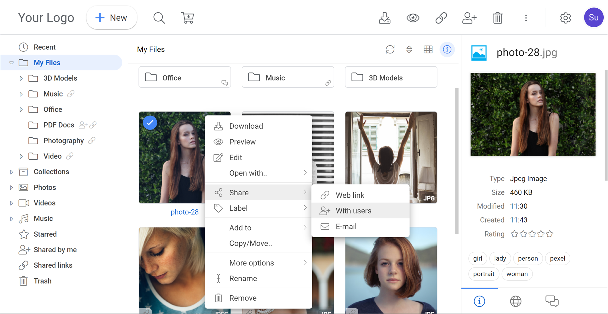 screenshot of FileRun