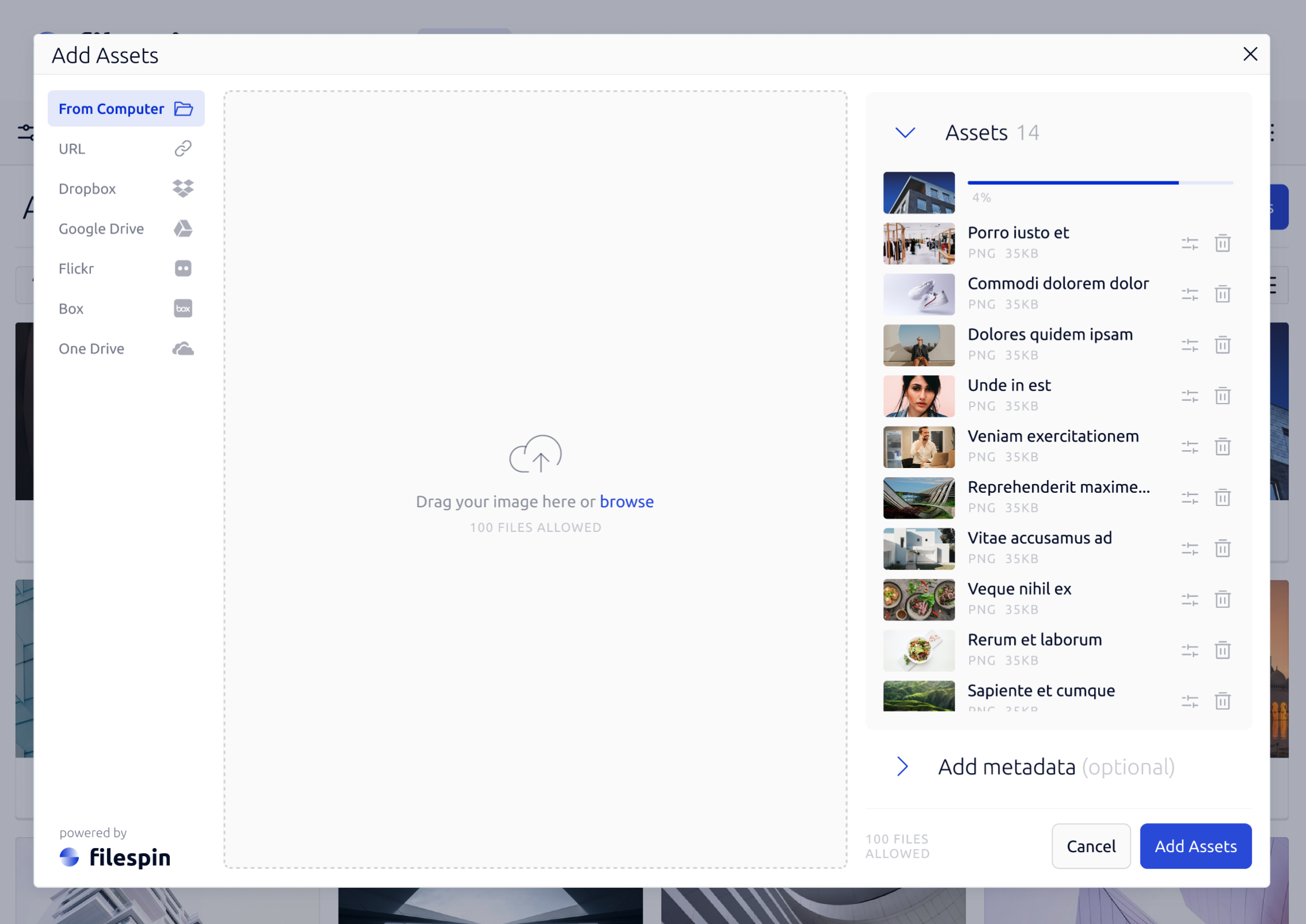 screenshot of FileSpin.io