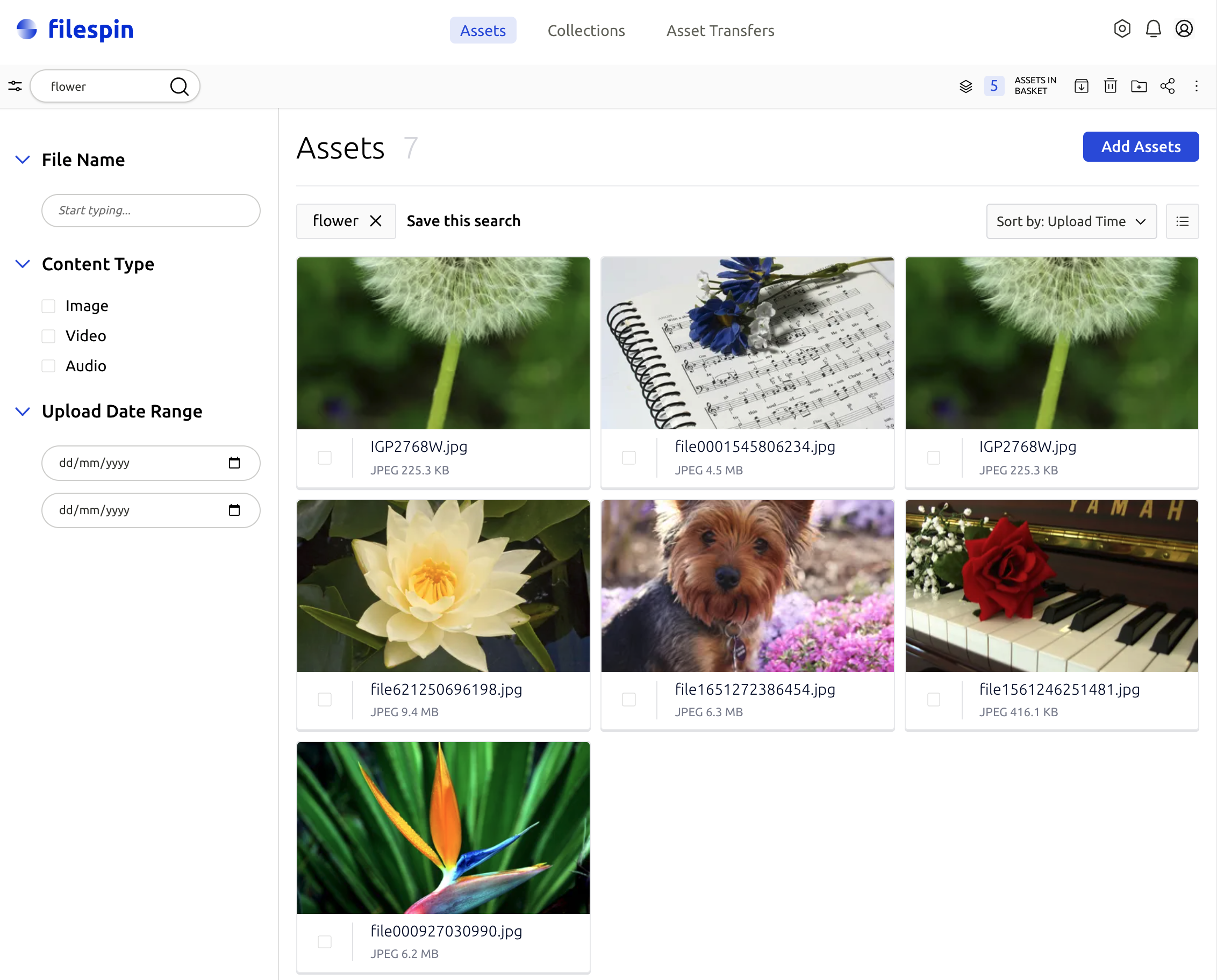 screenshot of FileSpin.io