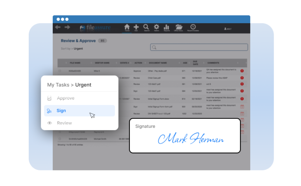 screenshot of Fileassure