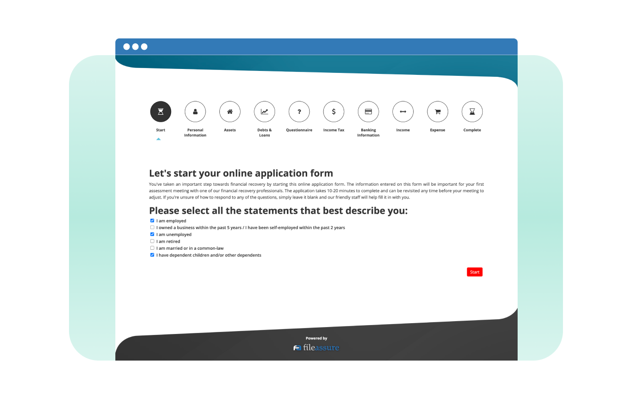 screenshot of Fileassure