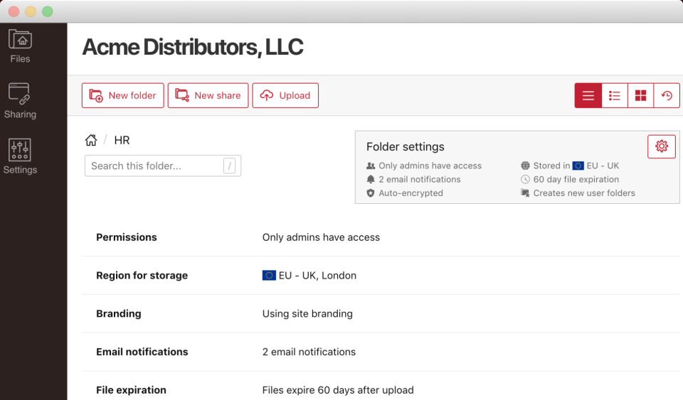 screenshot of Files.com
