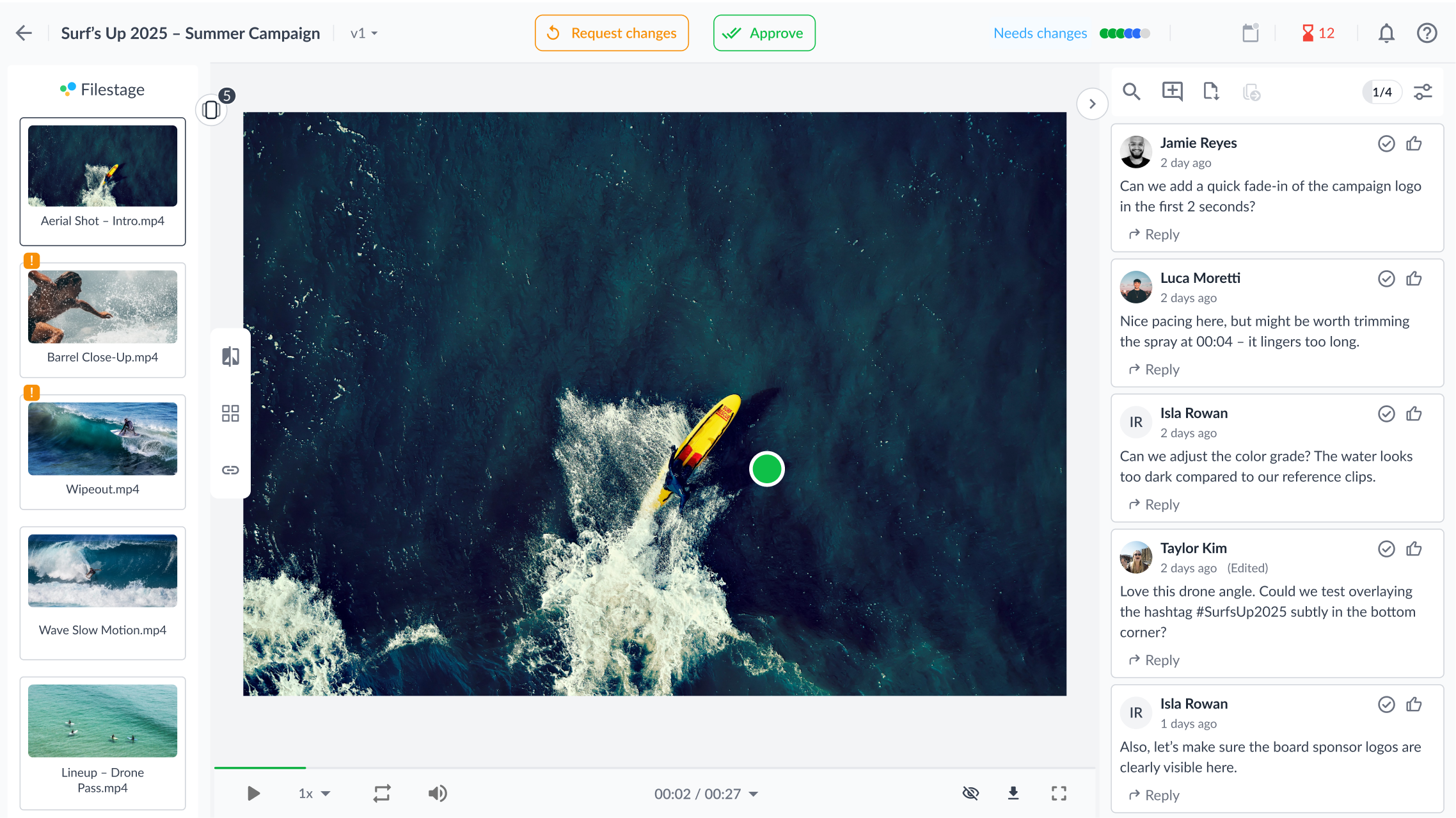 screenshot of Filestage