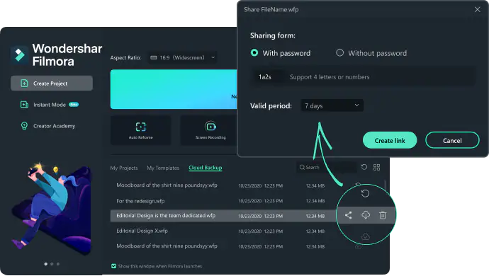 screenshot of Filmora