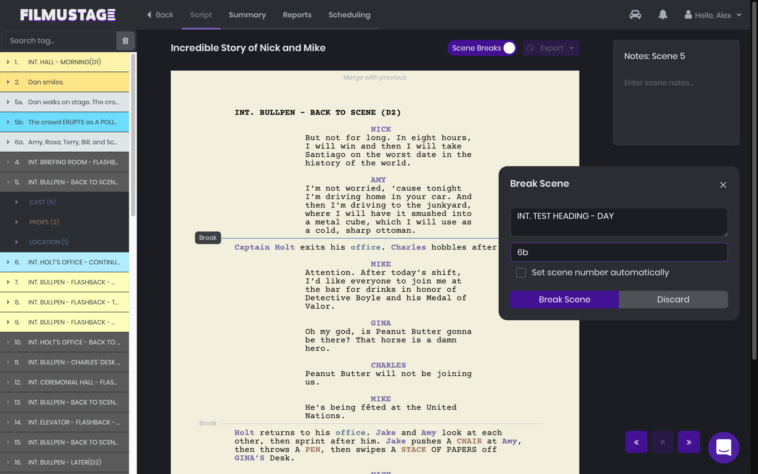 screenshot of Filmustage