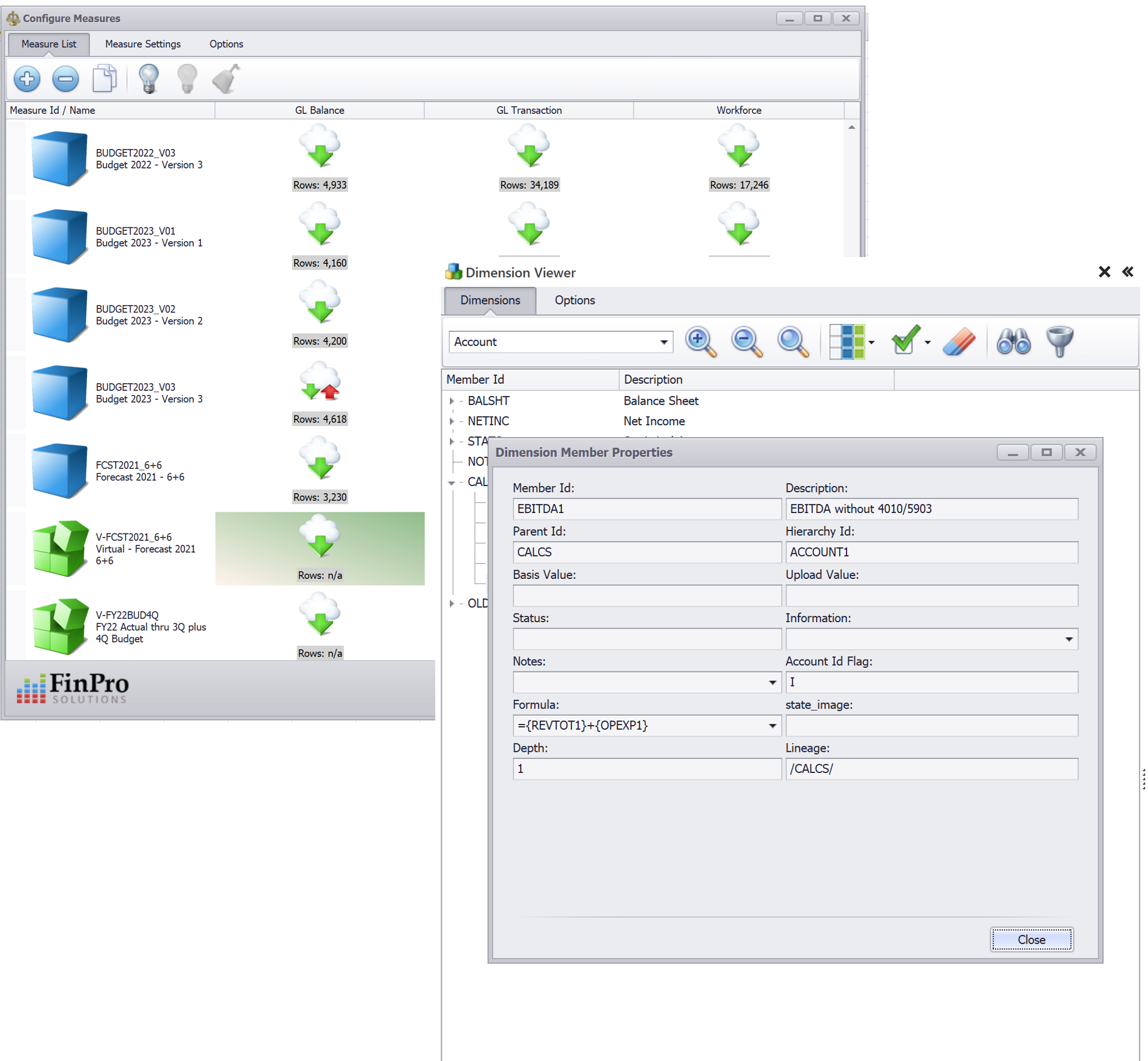 screenshot of FinPro