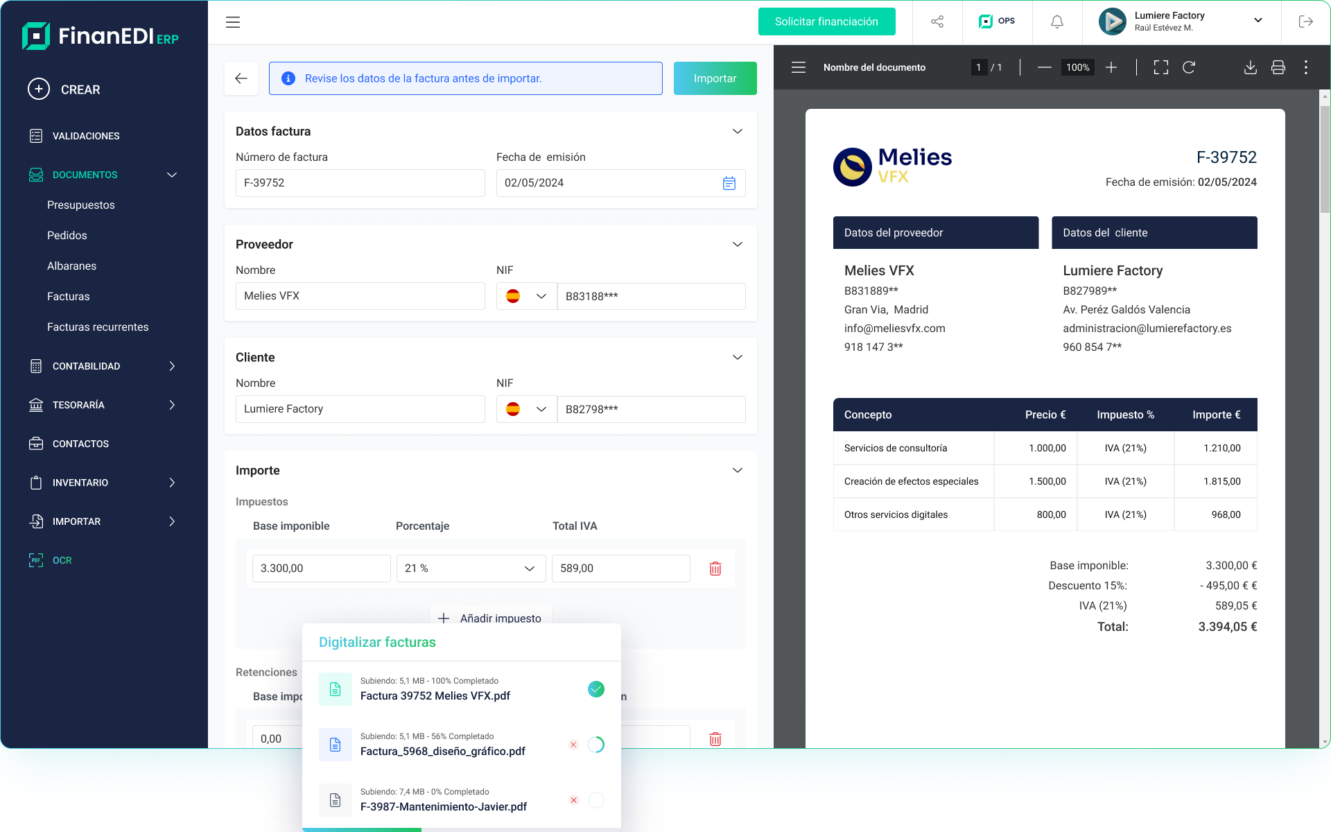 screenshot of FinanEDI