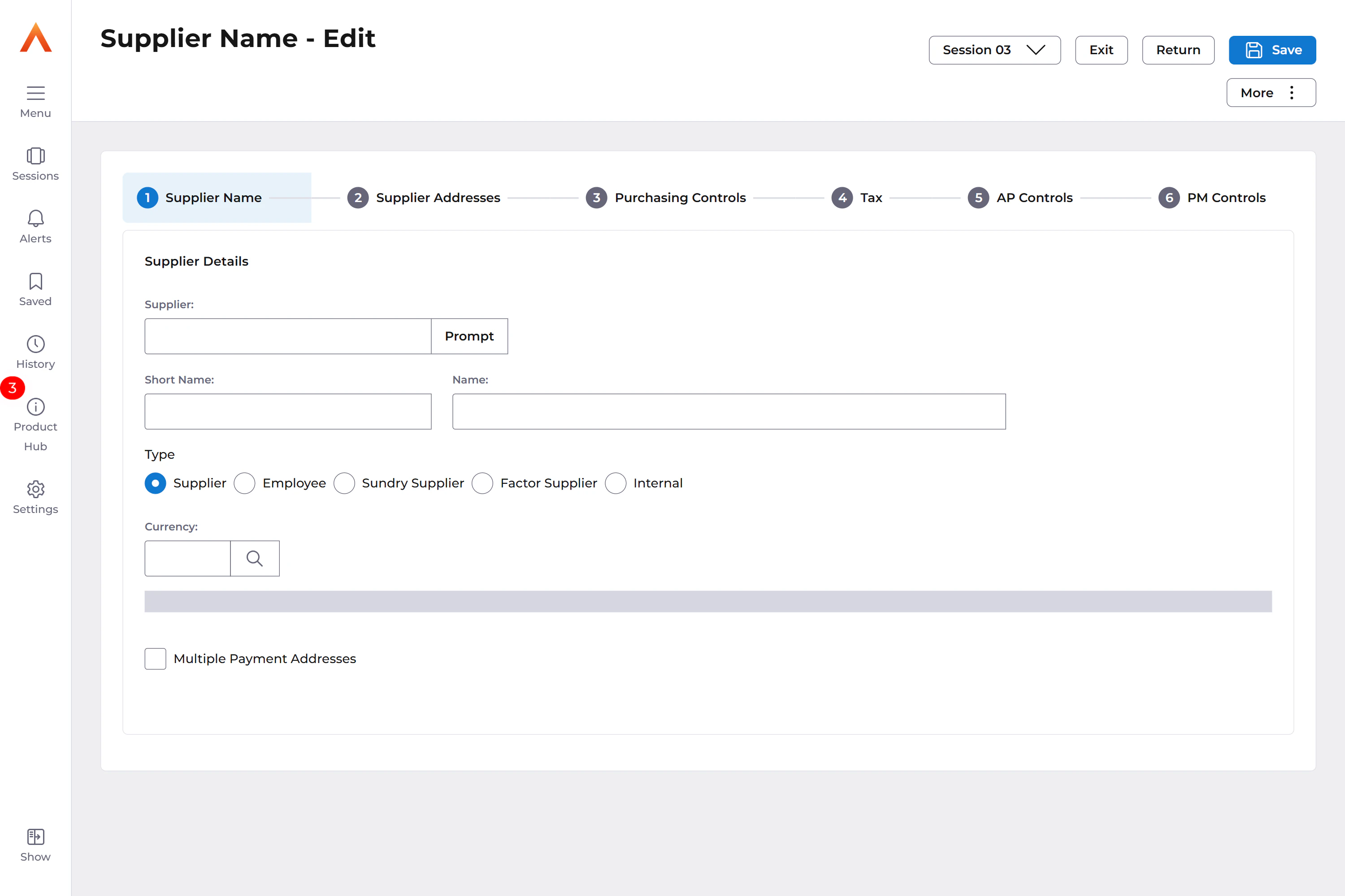 screenshot of Financials