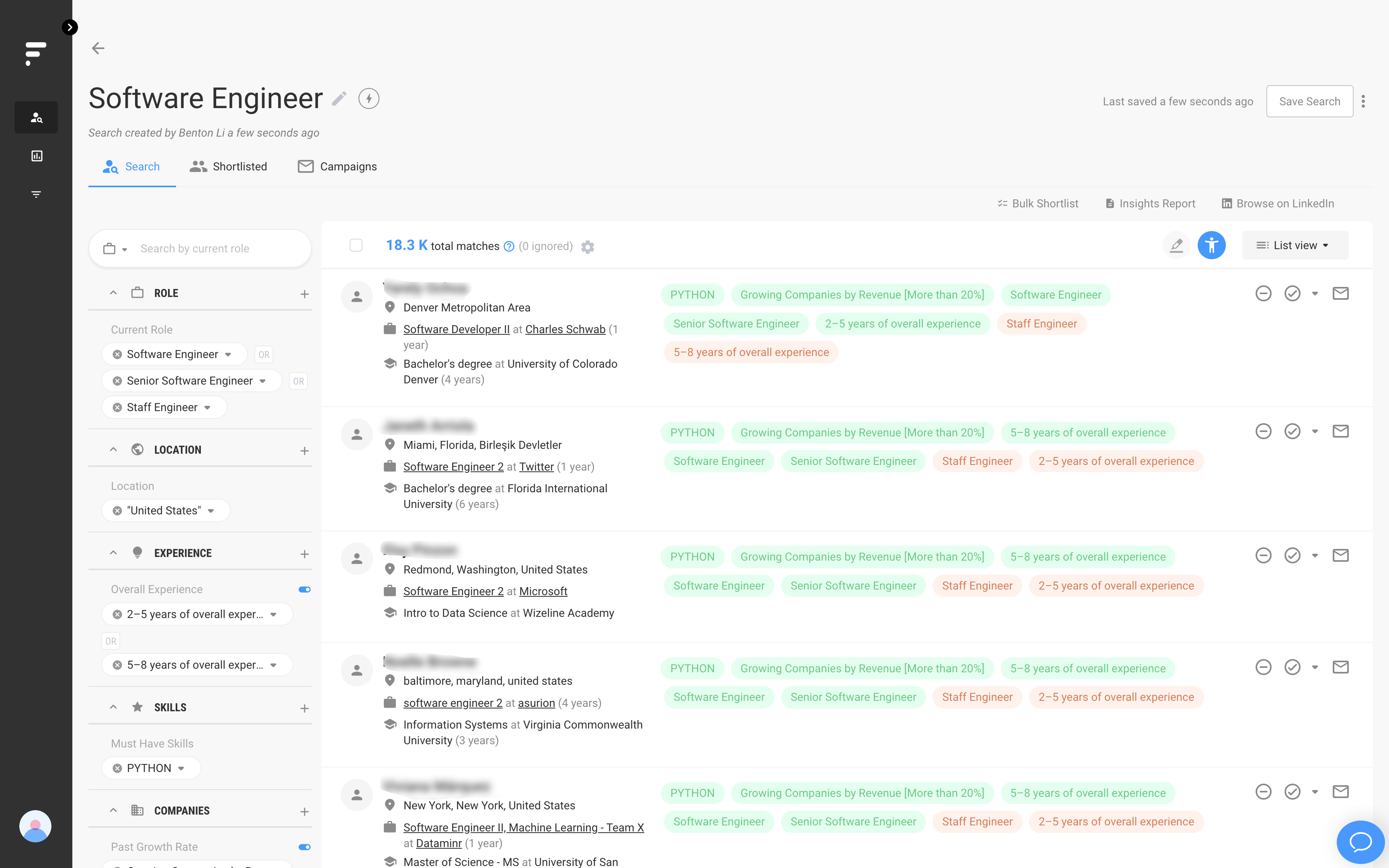 screenshot of Findem
