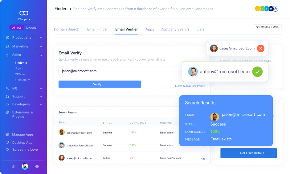 screenshot of Finder.io