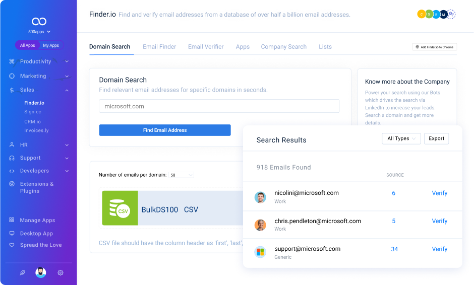 screenshot of Finder.io