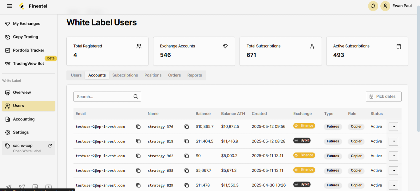 screenshot of Finestel