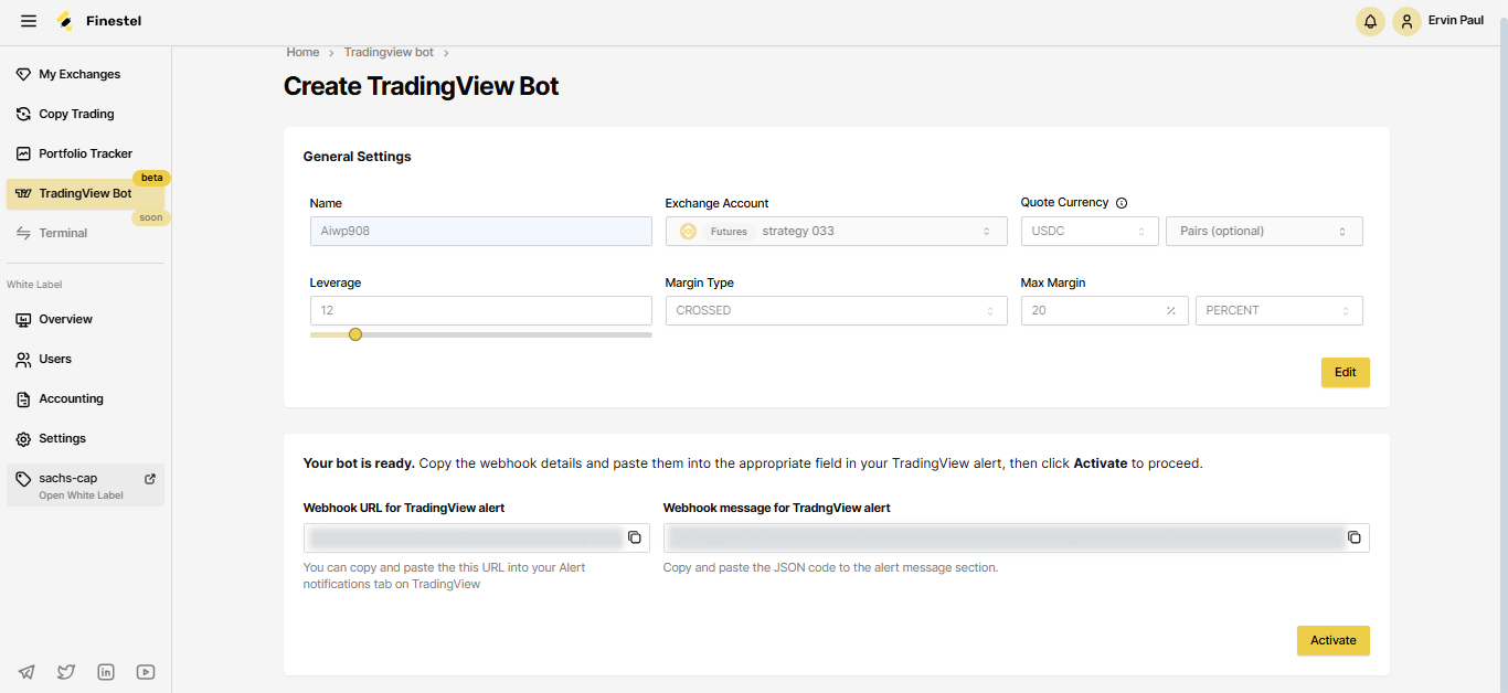 screenshot of Finestel