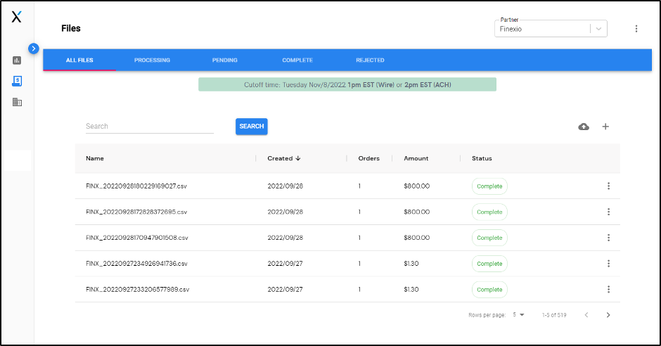 screenshot of Finexio
