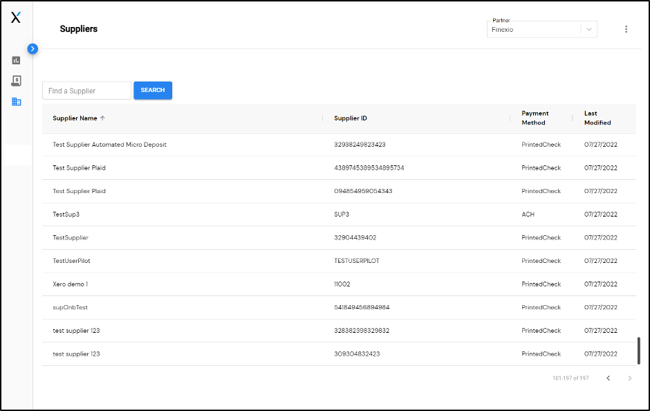 screenshot of Finexio