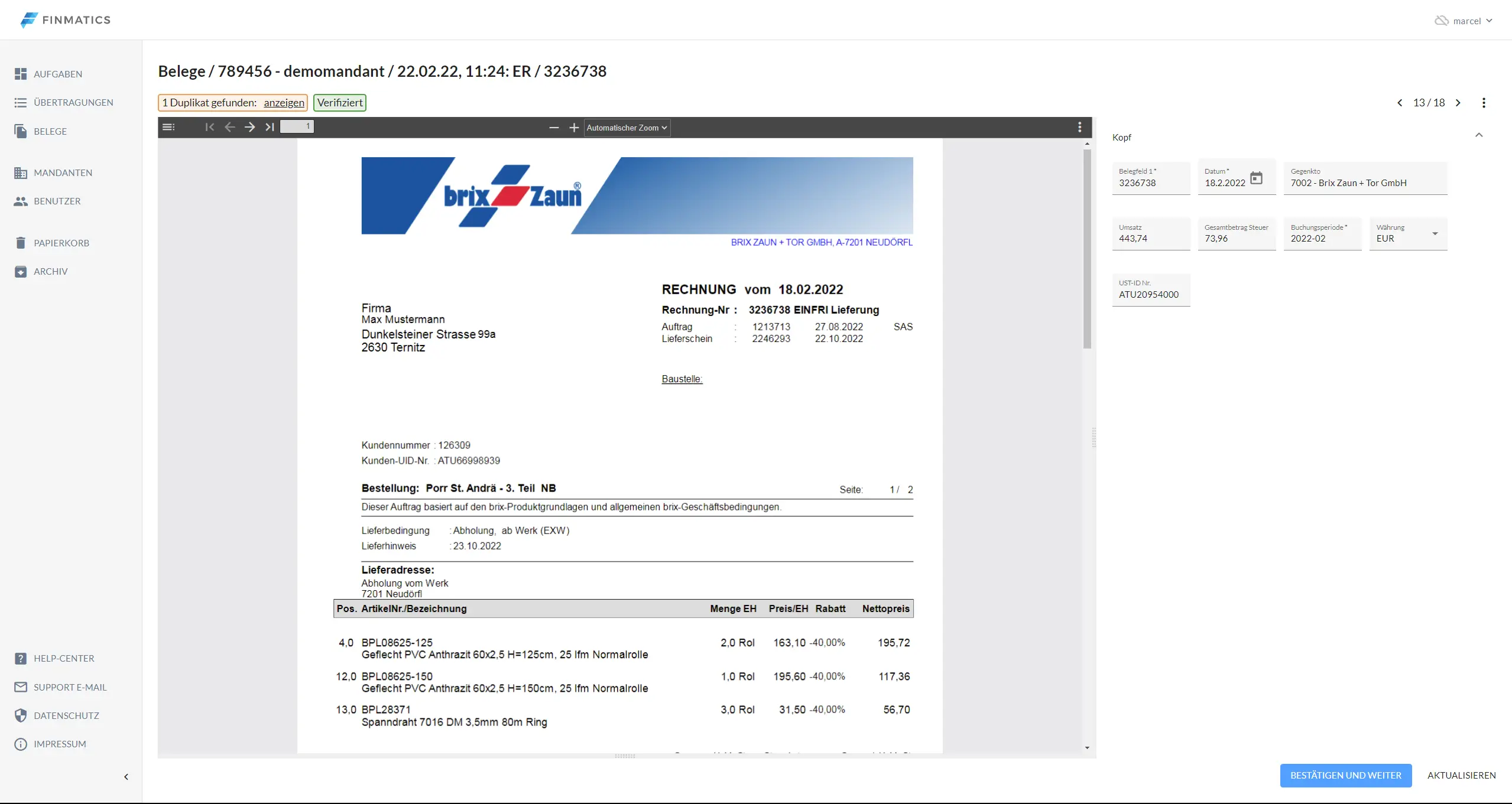 screenshot of Finmatics