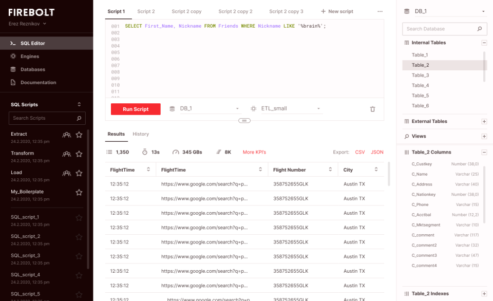 screenshot of Firebolt