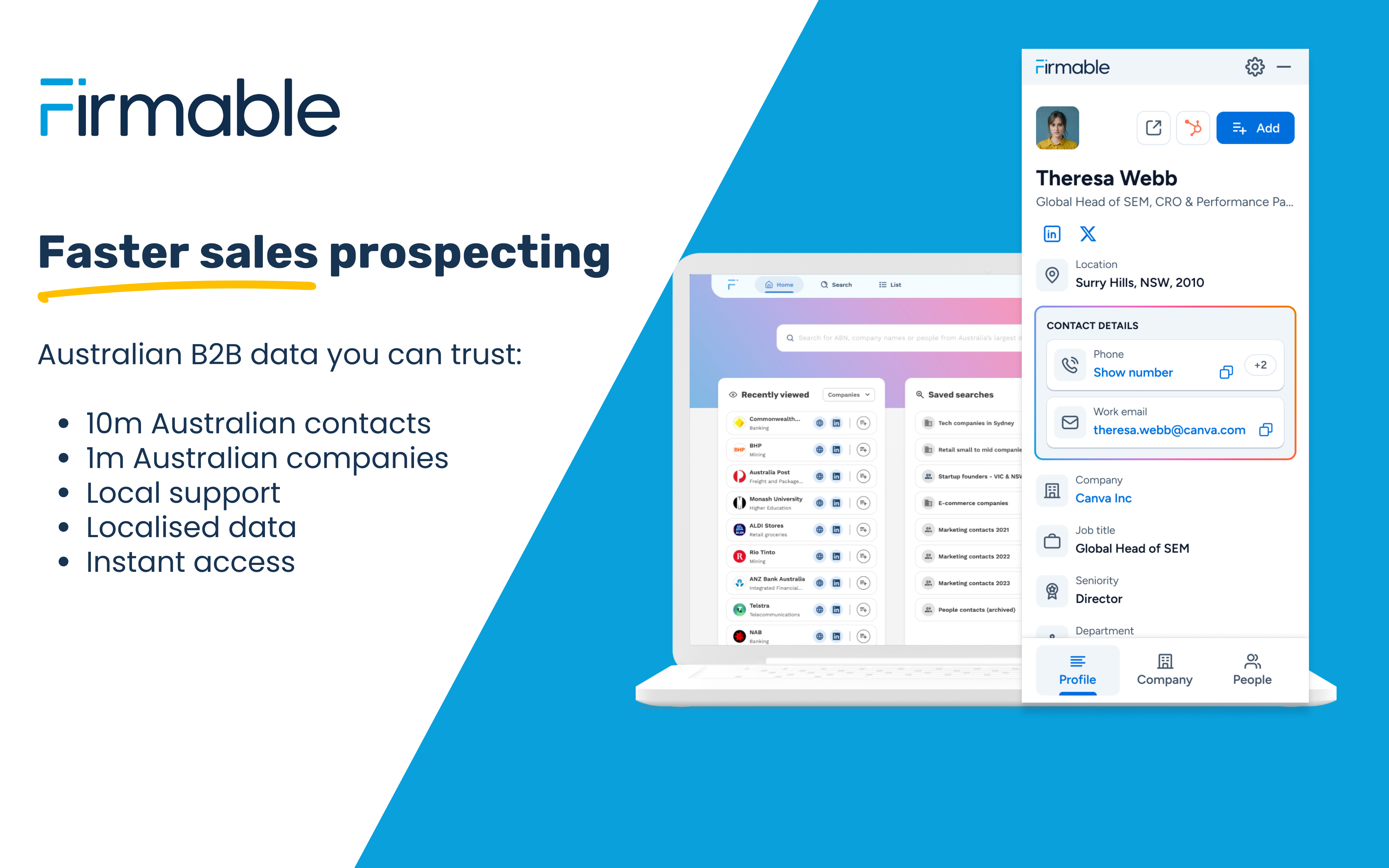 screenshot of Firmable