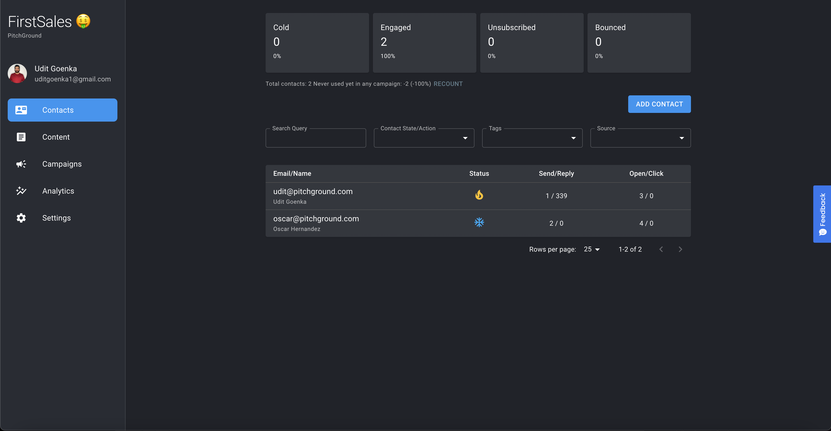 screenshot of FirstSales