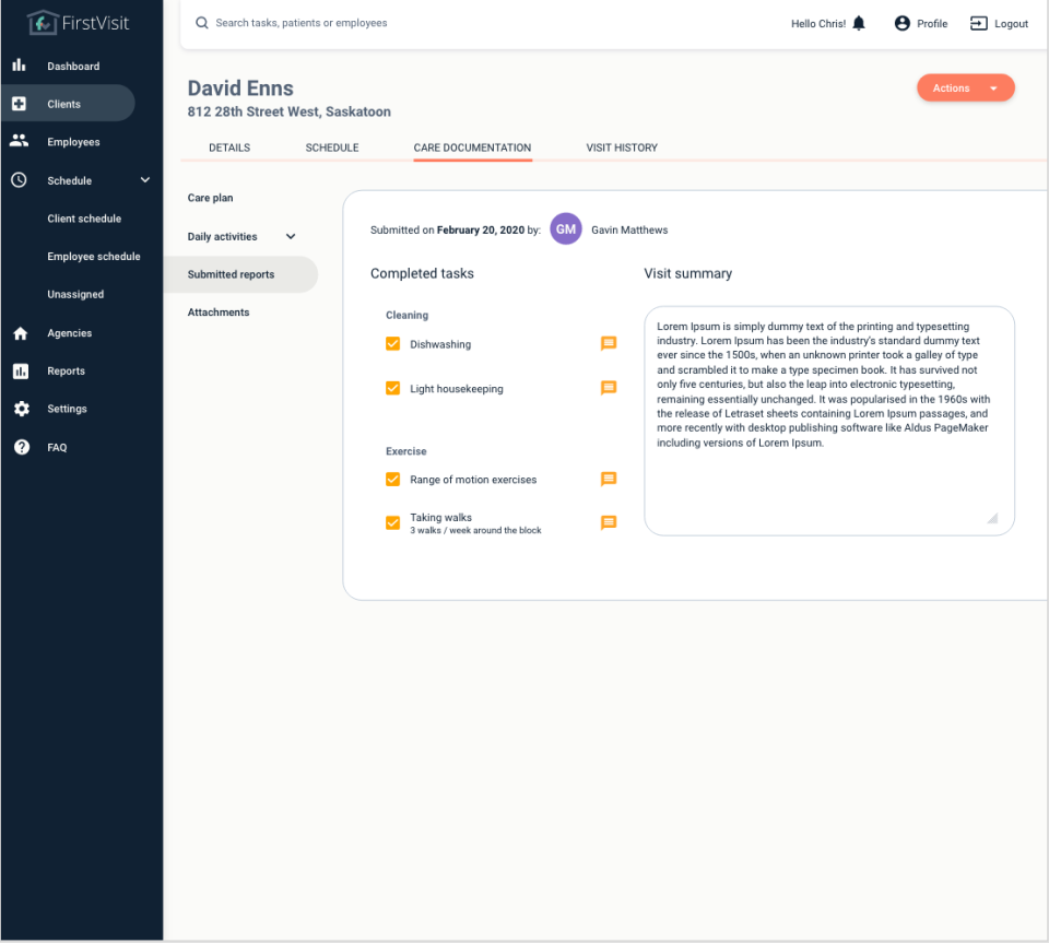 screenshot of FirstVisit
