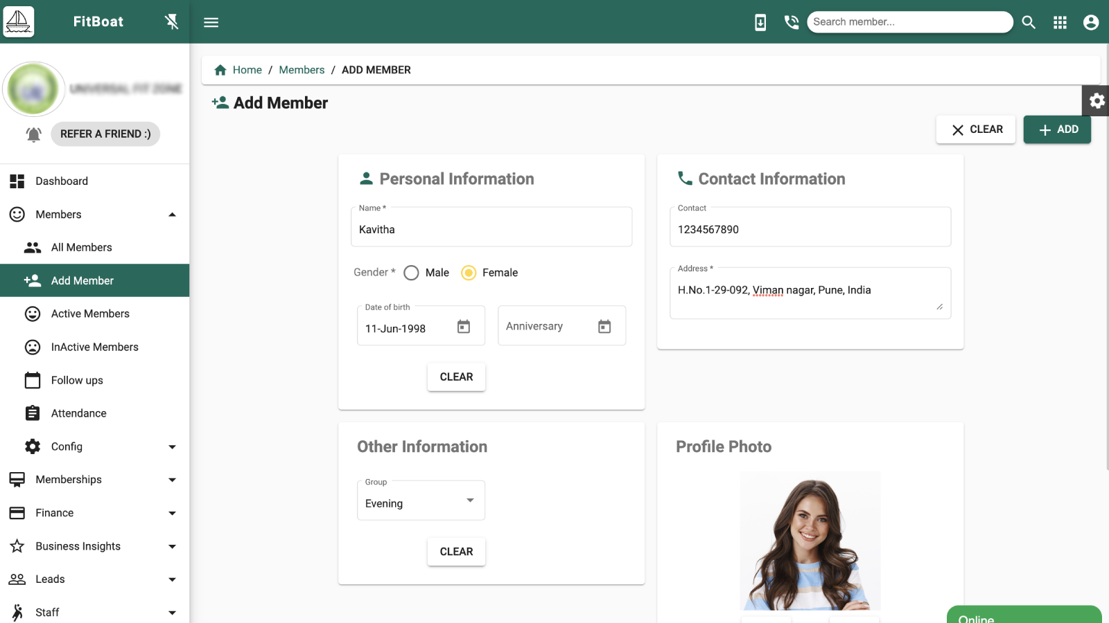 screenshot of FitBoat