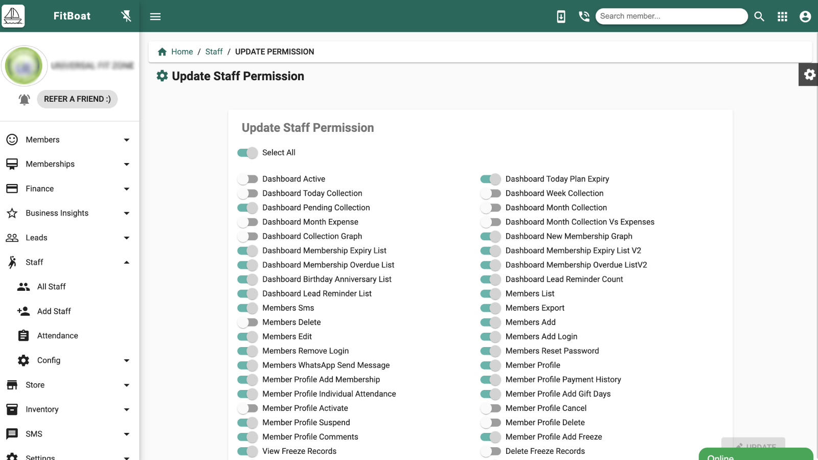 screenshot of FitBoat