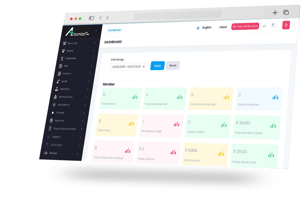 screenshot of Fitpluscrm