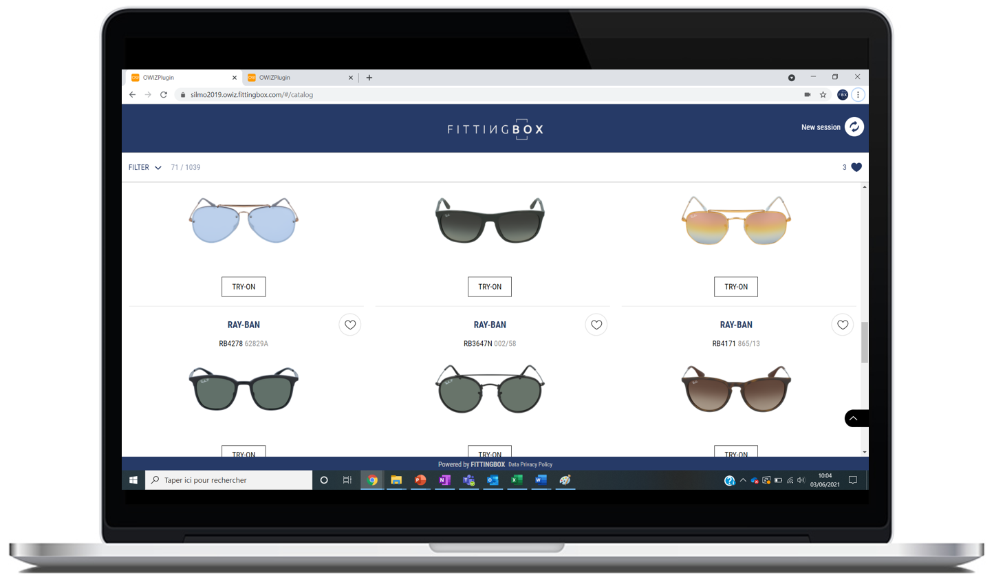 screenshot of FittingBox