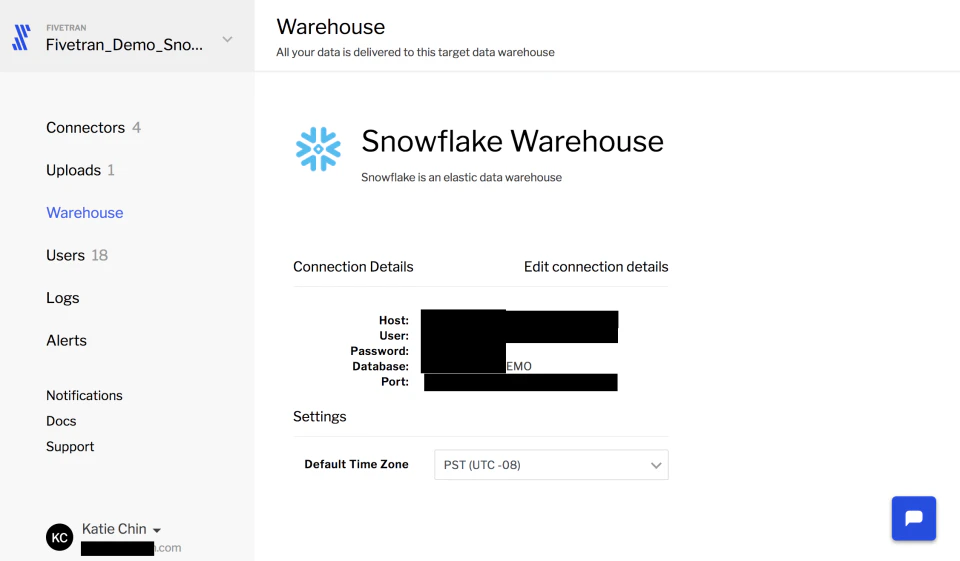 screenshot of Fivetran