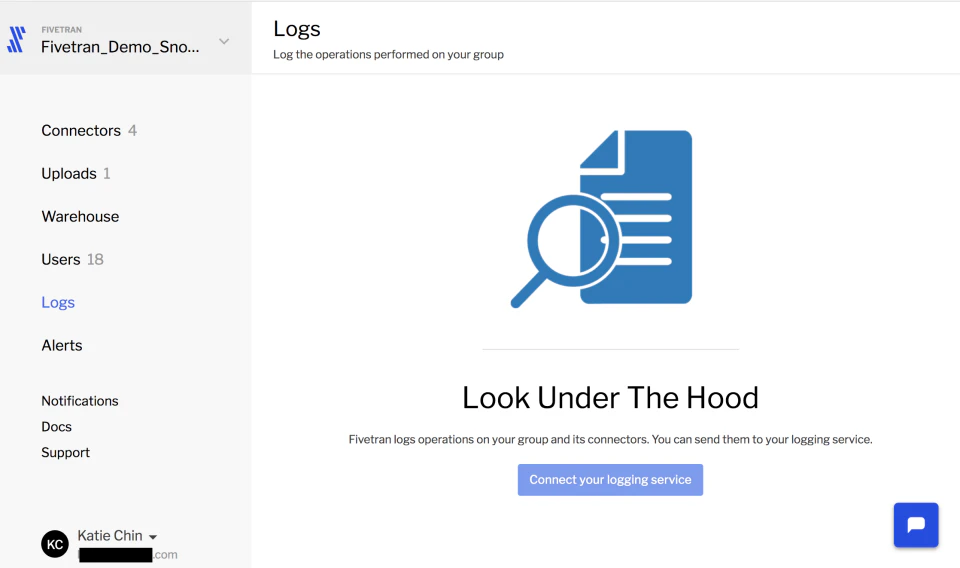 screenshot of Fivetran