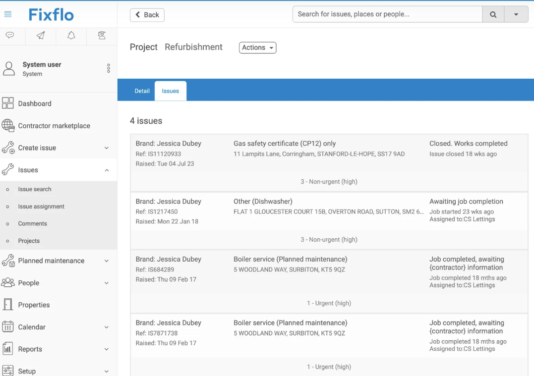 screenshot of Fixflo