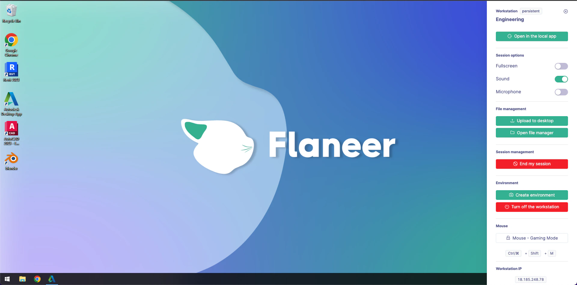 screenshot of Flaneer