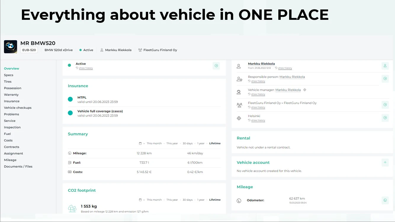 screenshot of FleetGuru