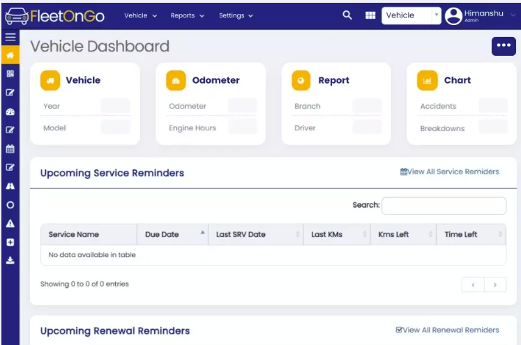 screenshot of FleetOnGo
