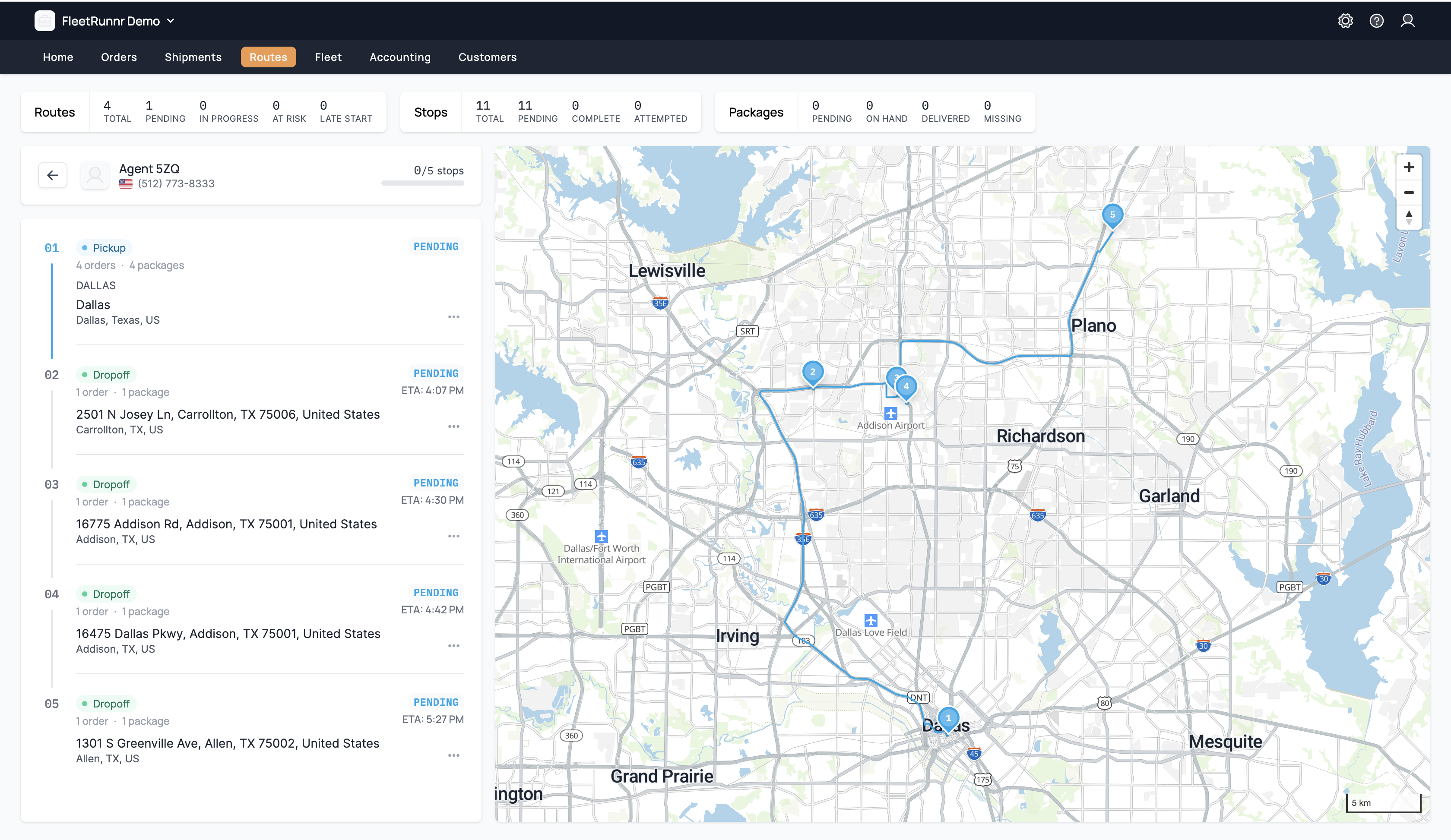 screenshot of FleetRunnr
