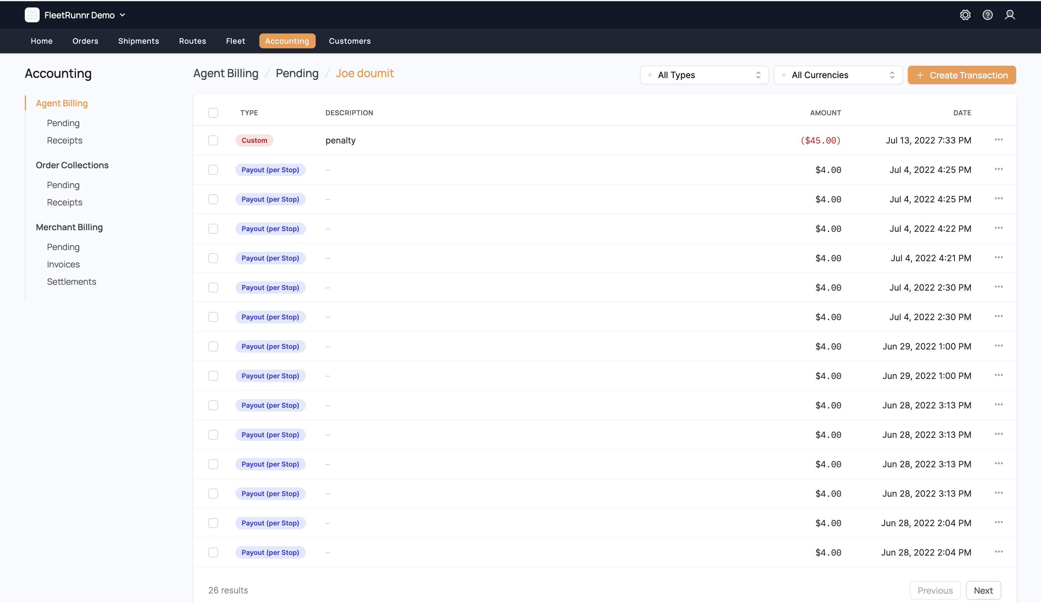 screenshot of FleetRunnr