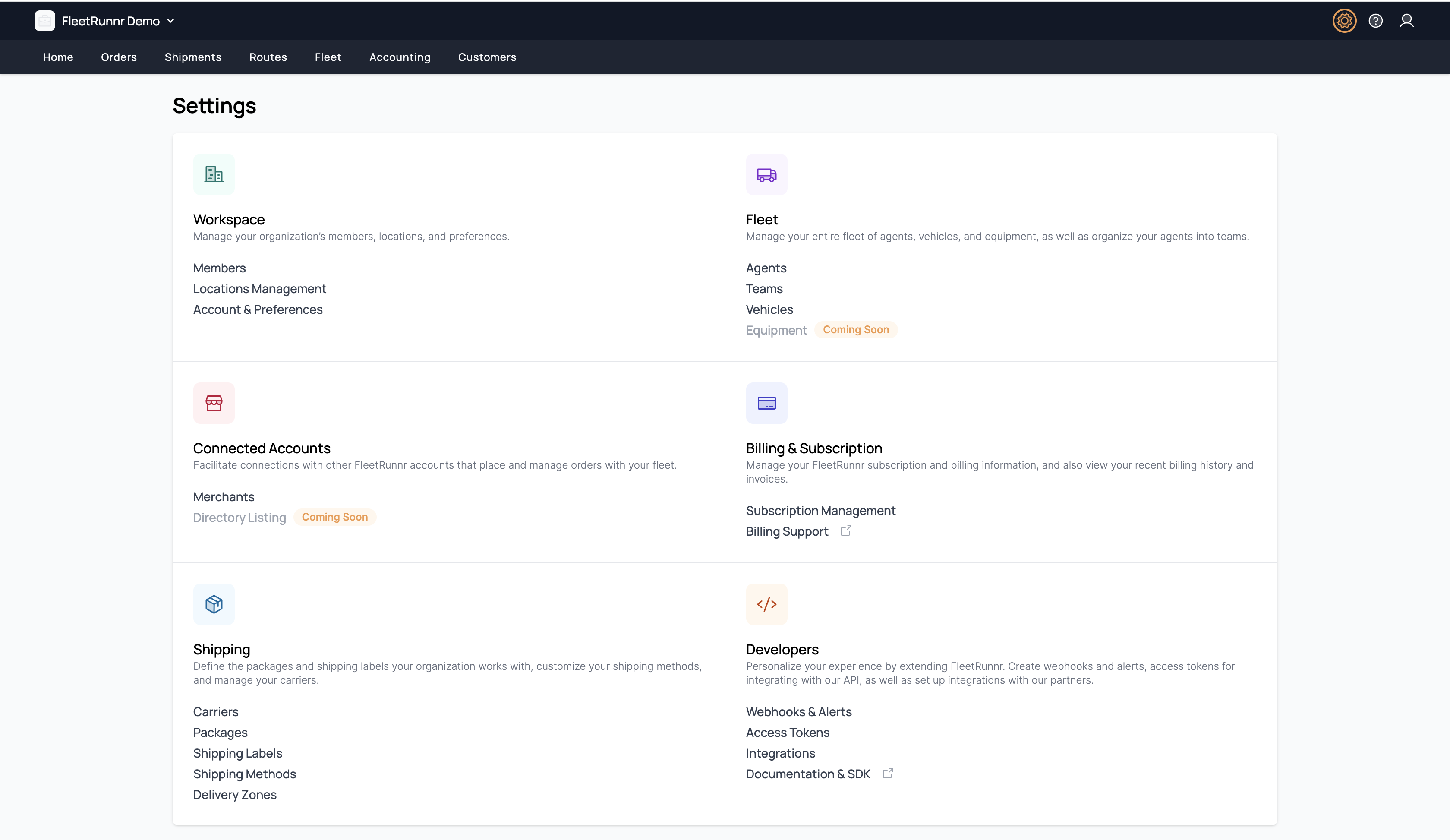 screenshot of FleetRunnr