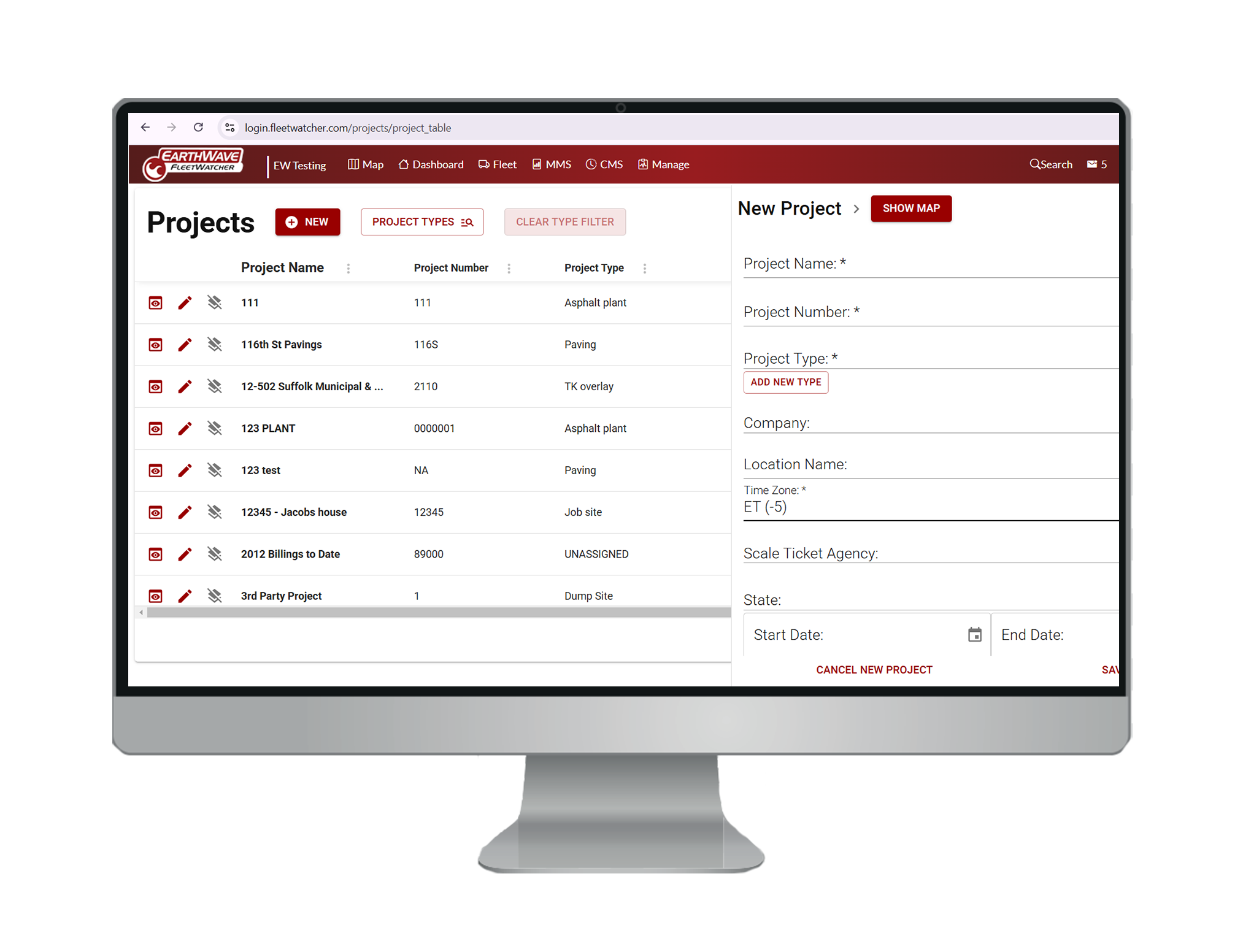 screenshot of FleetWatcher