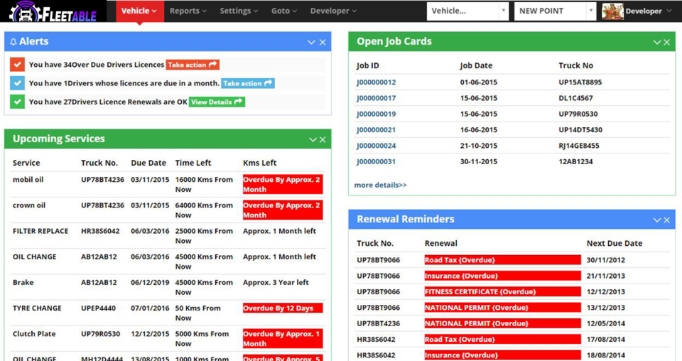 screenshot of Fleetable