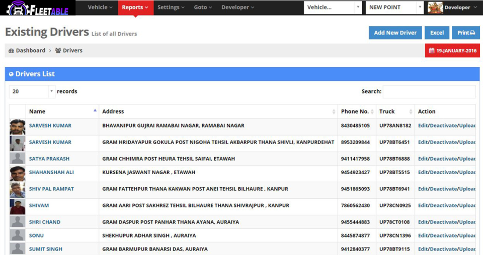 screenshot of Fleetable