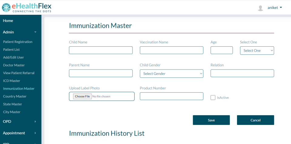 screenshot of Flex-HIS